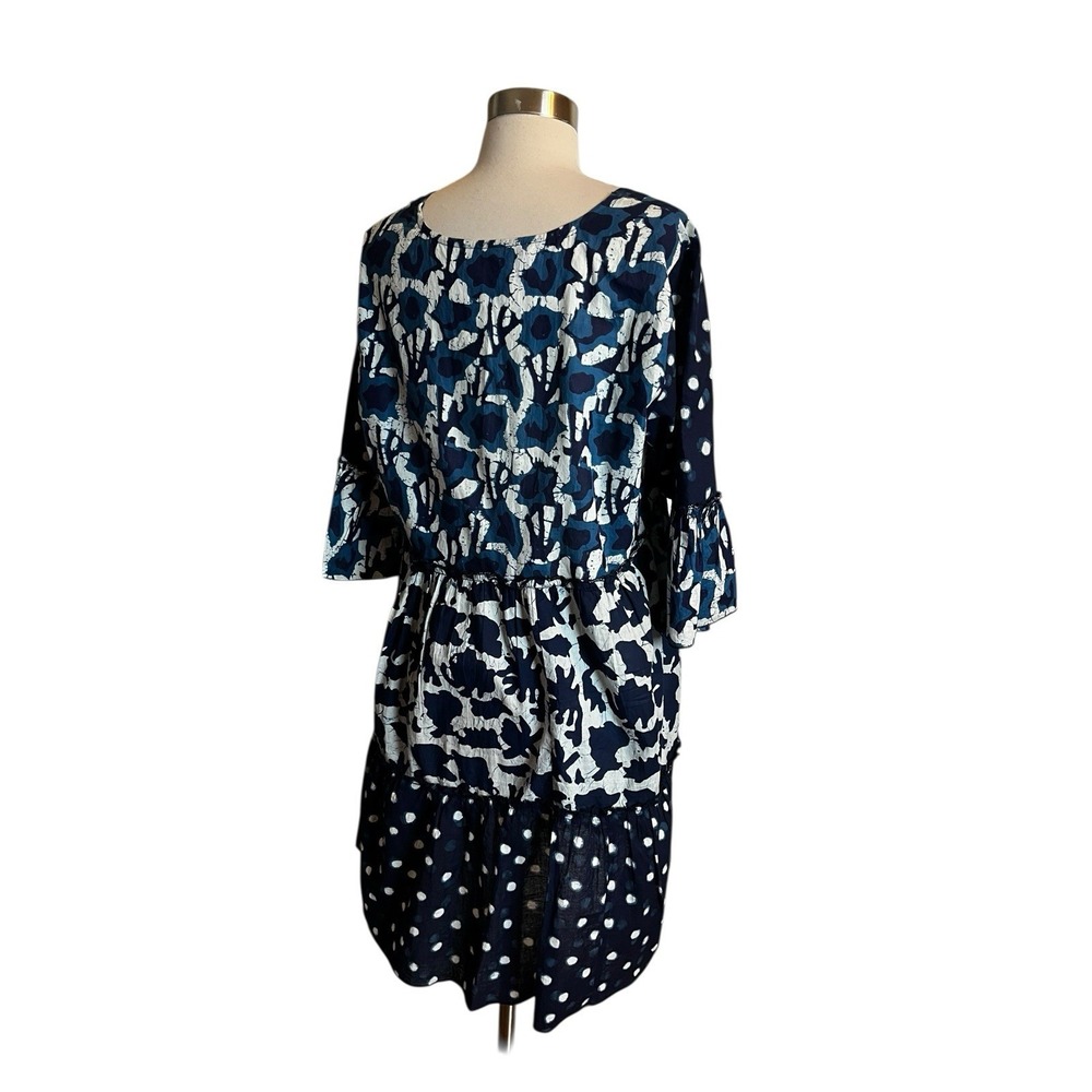 Dress Addict Jazz Tunic Dress Size Large Blue Printed Tiered Mixed Print - Picture 4 of 6